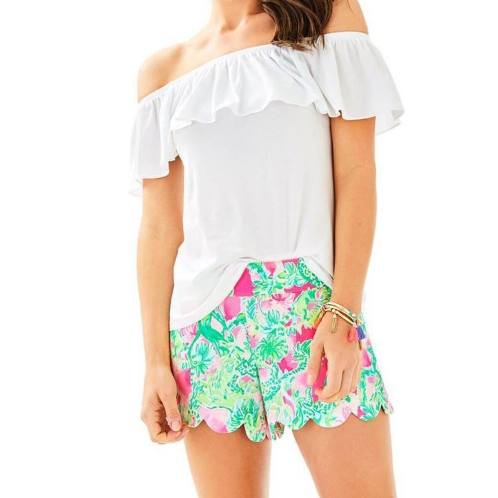 NWT Lilly Pulitzer Dahlia Short in Raz Berry Catty Shack Pattern, Size XS